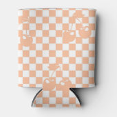 Perzik Fuzz Kersen Gingham Patroon Blikjeskoeler (Voorkant)