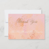 Perzik Fuzz Klassieke Minimalistische Moderne Trou Bedankkaart (Voorkant)