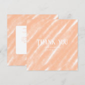 Perzik Fuzz Kleur Waterverf Abstract Patroon Bedankkaart (Voorkant / Achterkant)