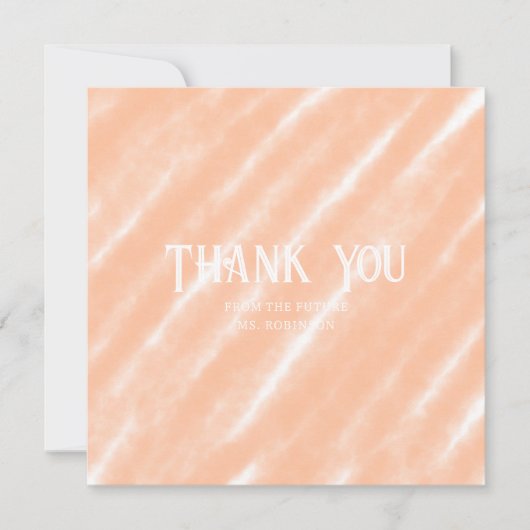 Perzik Fuzz Kleur Waterverf Abstract Patroon Bedankkaart (Voorkant)