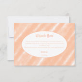 Perzik Fuzz Kleur Waterverf Abstract Patroon Bedankkaart (Voorkant)