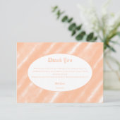 Perzik Fuzz Kleur Waterverf Abstract Patroon Bedankkaart (Staand voorkant)