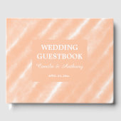 Perzik Fuzz Kleur Waterverf Abstract Patroon Gastenboek (Voorkant)