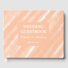 Perzik Fuzz Kleur Waterverf Abstract Patroon Gastenboek