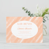 Perzik Fuzz Kleur Waterverf Abstract Patroon Kaart (Staand voorkant)