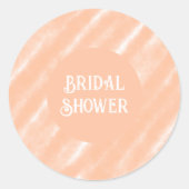 Perzik Fuzz Kleur Waterverf Abstract Patroon Ronde Sticker (Voorkant)