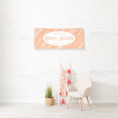 Perzik Fuzz Kleur Waterverf Abstract Patroon Spandoek (Insitu)