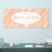 Perzik Fuzz Kleur Waterverf Abstract Patroon Spandoek (Beurs)