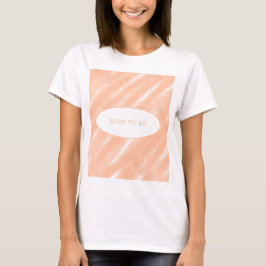 Perzik Fuzz Kleur Waterverf Abstract Patroon T-shirt