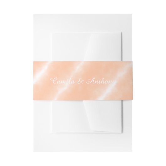 Perzik Fuzz Kleur Waterverf Abstract Patroon Uitnodigingen Wikkel (Voorkant Voorbeeld)