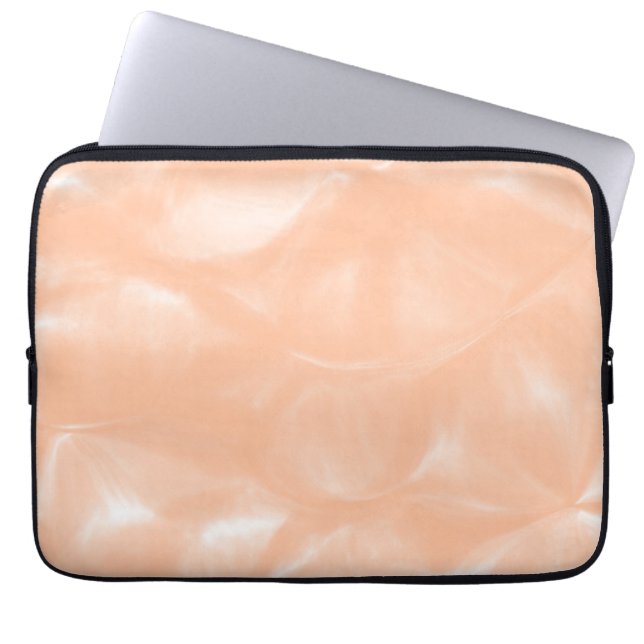 Perzik Fuzz Kleur Waterverf Abstract vervagingspat Laptop Sleeve (Voorkant)