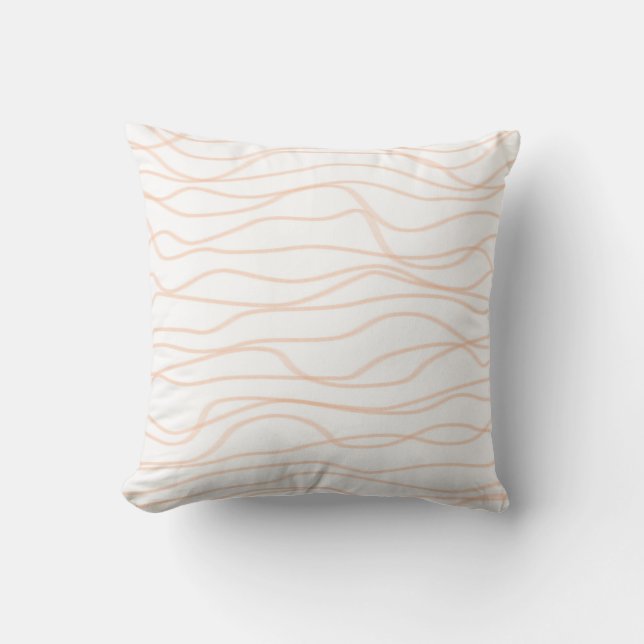 Perzik Fuzz Liquid Swirl Stripe Abstract Patroon Kussen (Voorkant)