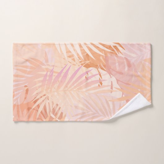 Perzik Fuzz minimalistische moderne tropische blad Bad Handdoek (Handdoek)
