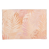 Perzik Fuzz minimalistische moderne tropische blad Kussensloop (Voorkant-Rechts)