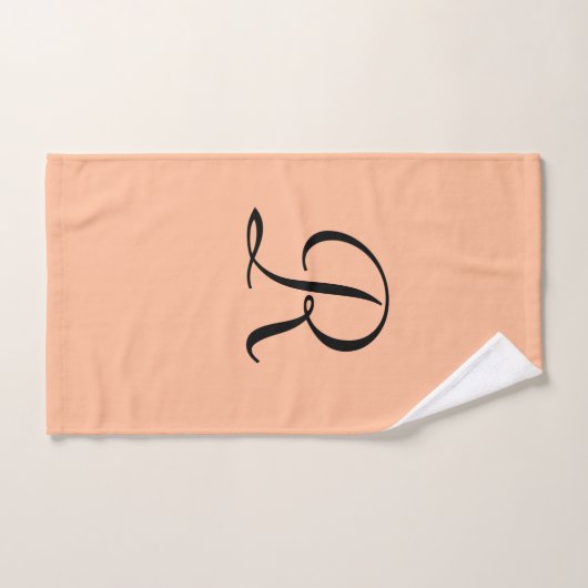 Perzik Fuzz Monogram Bad Handdoek (Handdoek)