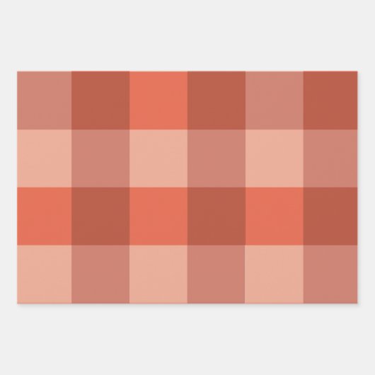 Perzik Fuzz Oranje schaakbordpatroon Inpakpapier Vel (Voorkant 3)