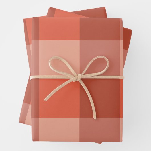 Perzik Fuzz Oranje schaakbordpatroon Inpakpapier Vel (In situ)