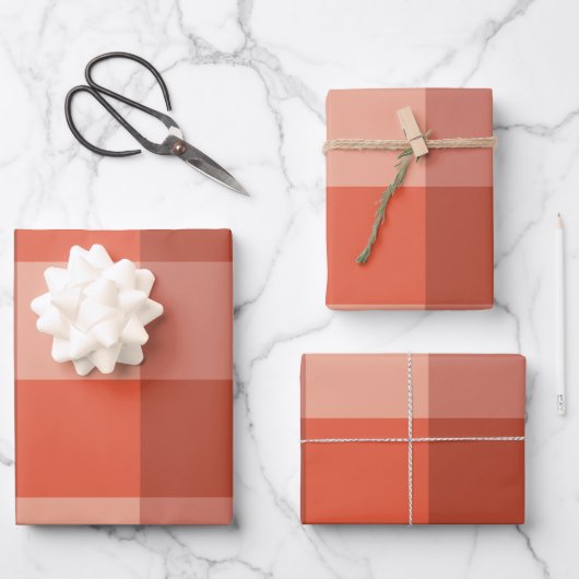 Perzik Fuzz Oranje schaakbordpatroon Inpakpapier Vel (Voorkant)