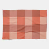 Perzik Fuzz Oranje schaakbordpatroon Theedoek (Horizontaal)