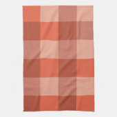Perzik Fuzz Oranje schaakbordpatroon Theedoek (Verticaal)