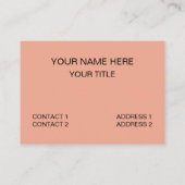 Perzik Fuzz Oranje schaakbordpatroon Visitekaartje (Achterkant)