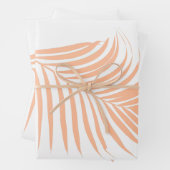 Perzik Fuzz Palm Leaf Patroon Tropische bruiloften Inpakpapier Vel (In situ)