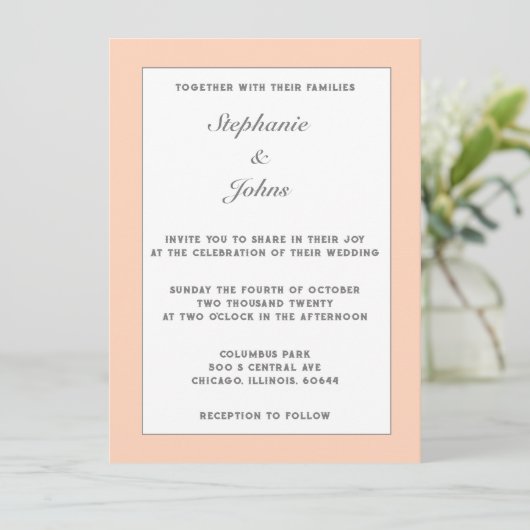 Perzik Fuzz Pastel Elegante Eenvoudige Minimale Tr Kaart (Staand voorkant)