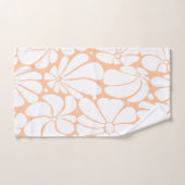 Perzik Fuzz Retro 70s Witte Bloem Grafisch Ontwerp Bad Handdoek (Handdoek)