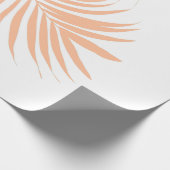 Perzik Fuzz Tropische Bruiloften Palmblad Patroon Cadeaupapier (Hoek)