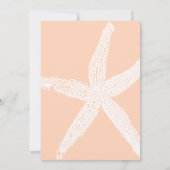 Perzik Fuzz Tropische Grote Zeester Strand Bruilof Kaart (Achterkant)