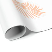 Perzik Fuzz Tropische Palm Leaf Patronen Bruiloft Cadeaupapier (Rol Hoek)