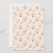 Perzik Fuzz Wildbloemen Bruiloft Details Kaart (Achterkant)