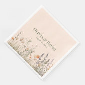 Perzik Fuzz Wildflower Meadow Bruiloft Servetten (Hoek)