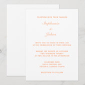 Perzik Fuzz Wit Elegant Eenvoudige Minimale Bruilo Kaart (Voorkant / Achterkant)