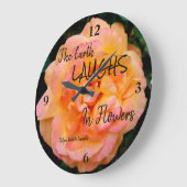 Perzik Geel Roze Blend Roos Flower Foto Grote Klok (Hoek)