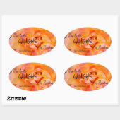 Perzik Geel Roze Blend Roos Flower Foto Ovale Sticker (Vel)