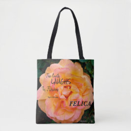 Perzik Geel Roze Blend Roos Flower Foto Tote Bag