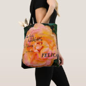 Perzik Geel Roze Blend Roos Flower Foto Tote Bag (Dichtbij)