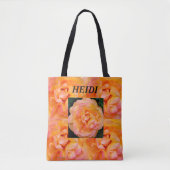 Perzik Geel Roze Blend Roos Flower Foto Tote Bag (Voorkant)