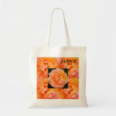 Perzik Geel Roze Blend Roos Flower Foto Tote Bag (Voorkant)