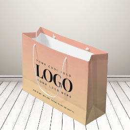 Perzik & Geel Zomer Bedrijfslogo Zakelijk Aangepas Groot Cadeauzakje