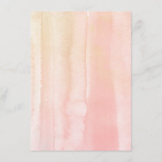 Perzik gekleurde bloemen bruiloft informatie informatiekaartje (Achterkant)