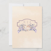 Perzik gekleurde bloemenbruiloft Save the Date Kaa (Achterkant)