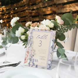 Perzik gekleurde bloemenbruiloft tafel nummer reclamebord met voetstuk