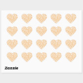 Perzik Gele Bloem Bruiloftsfeest Hart Sticker (Vel)