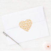 Perzik Gele Bloem Bruiloftsfeest Hart Sticker (Envelop)