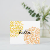 Perzik gele bloemen briefkaart (Staand voorkant)