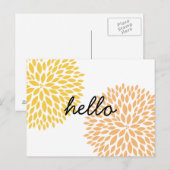 Perzik gele bloemen briefkaart (Voorkant / Achterkant)