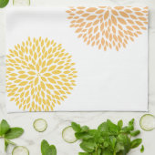 Perzik gele bloemen theedoek (Gevouwen)