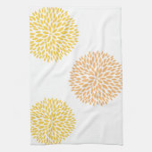 Perzik gele bloemen theedoek (Verticaal)